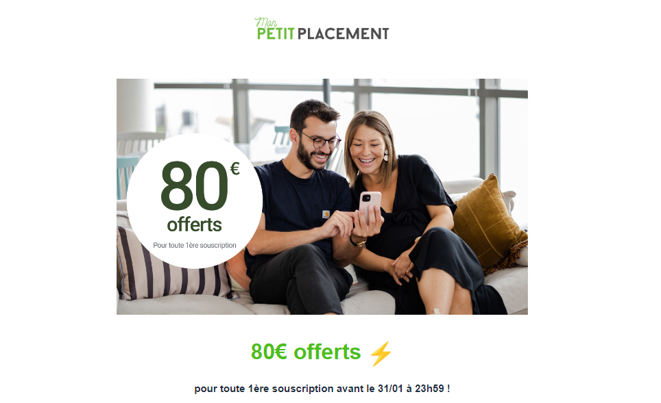 Mon Petit Placement, offre de bienvenue : 80 euros offerts