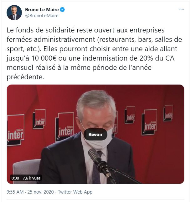 Compte Twitter de Bruno Le Maire