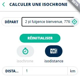 Outils Calculer une isochrone