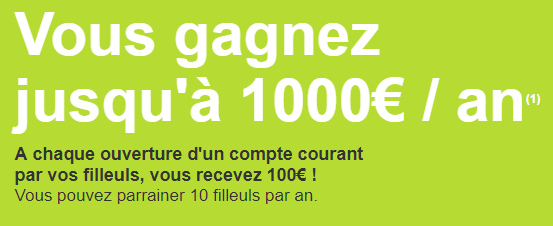 100€ pour le parrain pour chaque filleul