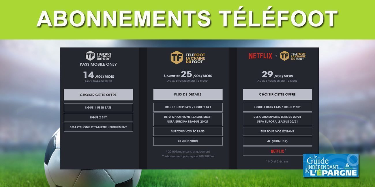 Liste des abonnements Téléfoot les moins chers du marché Liste des abonnements Téléfoot les moins chers du marché