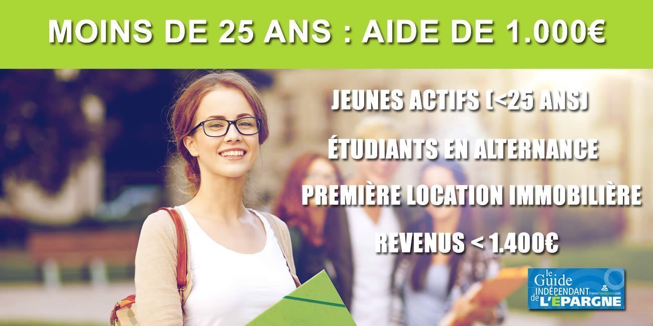 Aide de 1.000 euros versée aux jeunes de moins de 25 ans pour leur première location immobilière Aide de 1.000 euros versée aux jeunes de moins de 25 ans pour leur première location immobilière