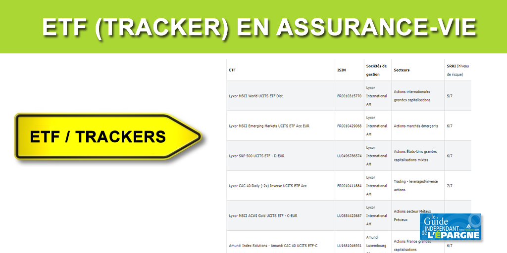 Assurance-vie : les 10 ETF (trackers) préférés des épargnants Assurance-vie : les 10 ETF (trackers) préférés des épargnants