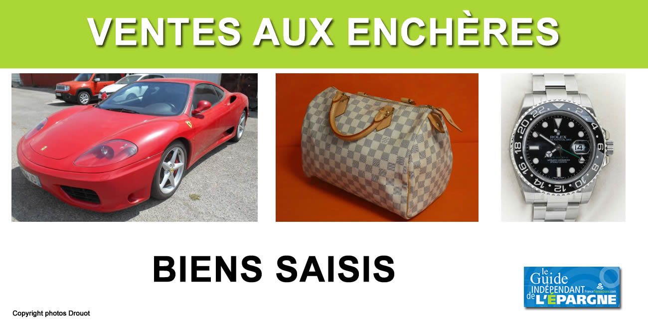 Biens saisis : ventes aux enchères exceptionnelles, Chevrolet Corvette, Ferrari, Jaguar, Porsche... Bijoux, pièces d'or, diamants... à Lyon et Marseille Biens saisis : ventes aux enchères exceptionnelles, Chevrolet Corvette, Ferrari, Jaguar, Porsche... Bijoux, pièces d'or, diamants... à Lyon et Marseille