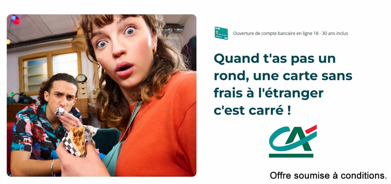 Nouvelle offre bancaire Crédit Agricole réservée aux jeunes jusqu'à 30 ans, à partir de 3€ par mois seulement Nouvelle offre bancaire Crédit Agricole réservée aux jeunes jusqu'à 30 ans, à partir de 3€ par mois seulement