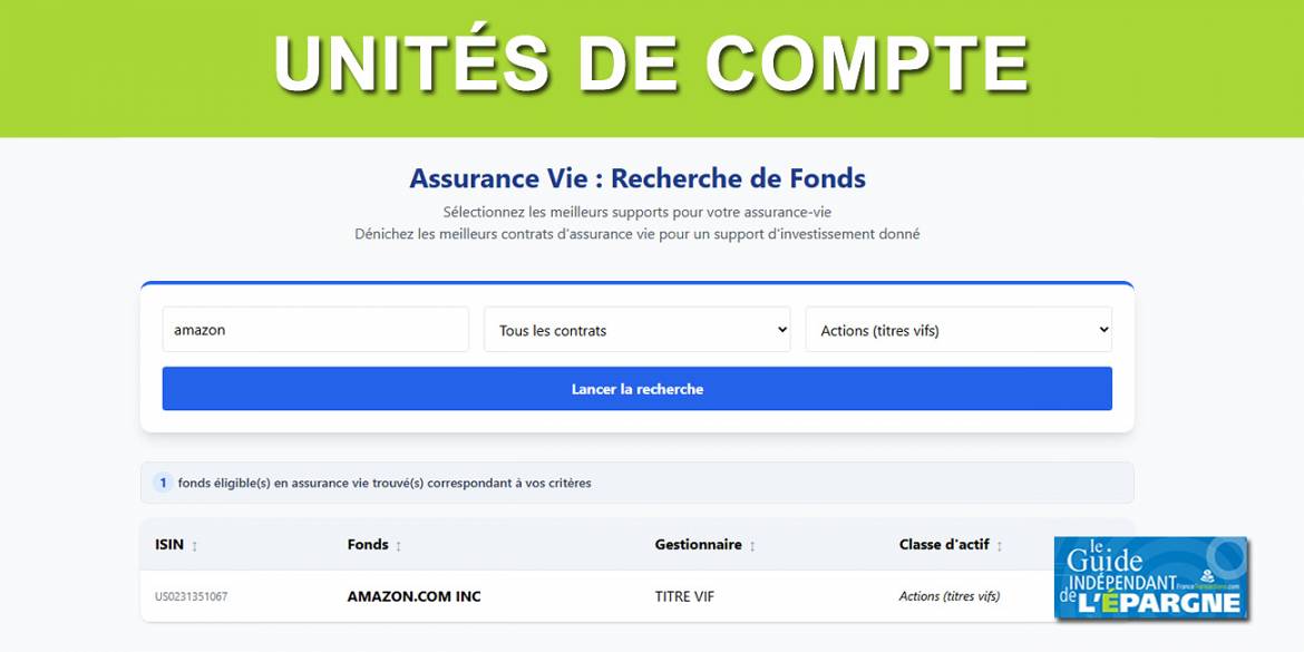 Unités de compte en assurance vie : un outil simple pour dénicher le meilleur contrat pour un support d'investissement donné Unités de compte en assurance vie : un outil simple pour dénicher le meilleur contrat pour un support d'investissement donné