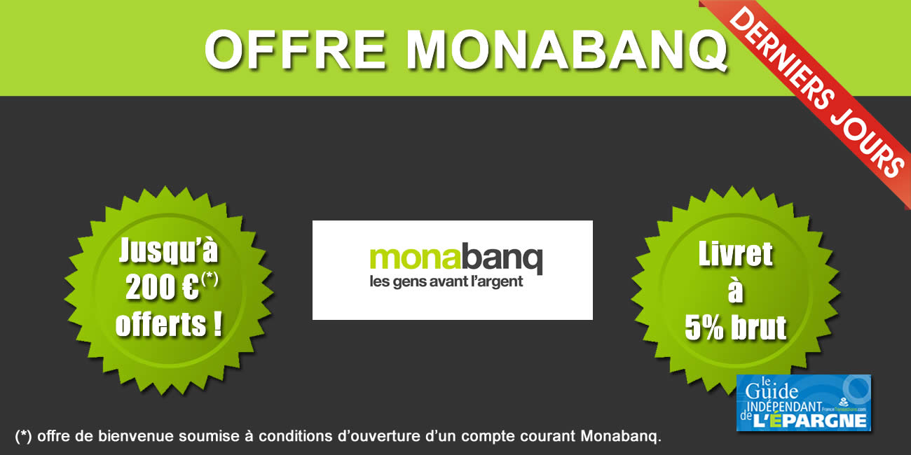 Monabanq offre jusqu'à 200 euros à ses nouveaux clients jusqu'au 5 juin 2024
