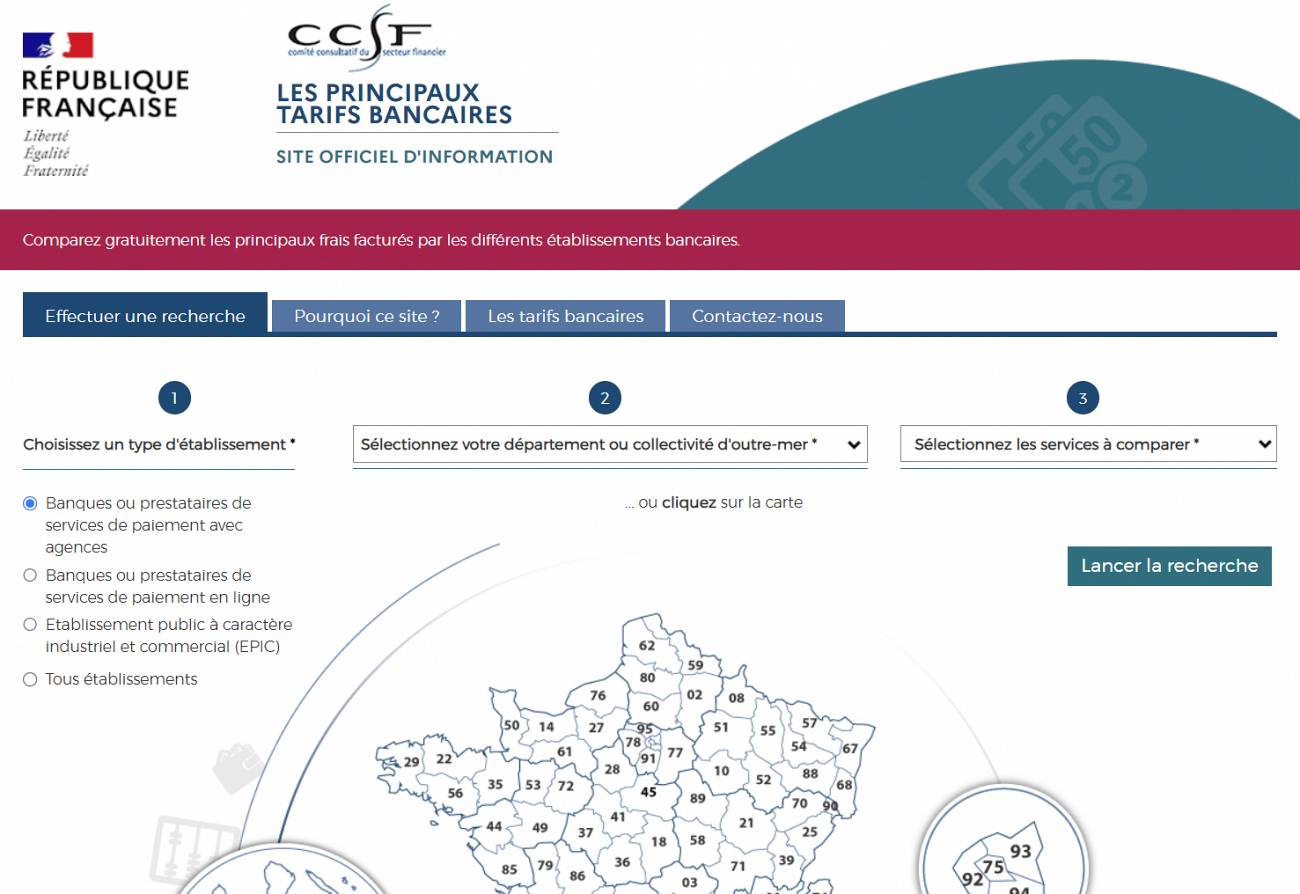 Comparateur officiel des frais bancaires : les banques vraiment moins chères