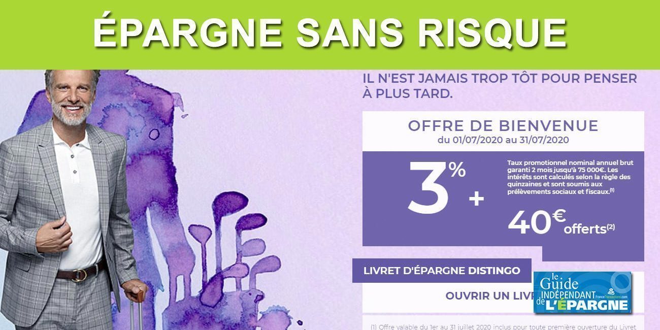 Épargne sans risque : 3% brut sur le livret DISTINGO de PSA Banque, 40€ offerts, sous conditions