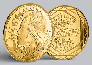 Monnaies en OR pur : pièces de 1.000€ et 5.000€, série limitée Marianne 2017, du 19 avril au 3 juillet 2017