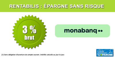 Compte rémunéré Rentabilis, nouvelle offre : 3% pendant 1 an chez Monabanq Compte rémunéré Rentabilis, nouvelle offre : 3% pendant 1 an chez Monabanq