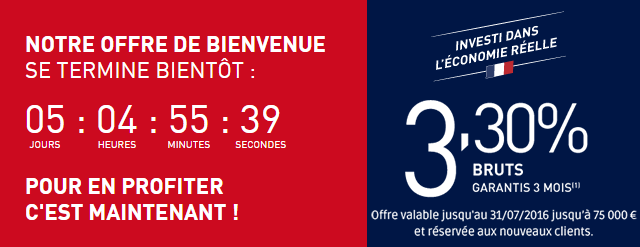 Livret épargne à 3.30%, il ne vous reste que 5 jours pour en profiter ! Livret épargne à 3.30%, il ne vous reste que 5 jours pour en profiter !