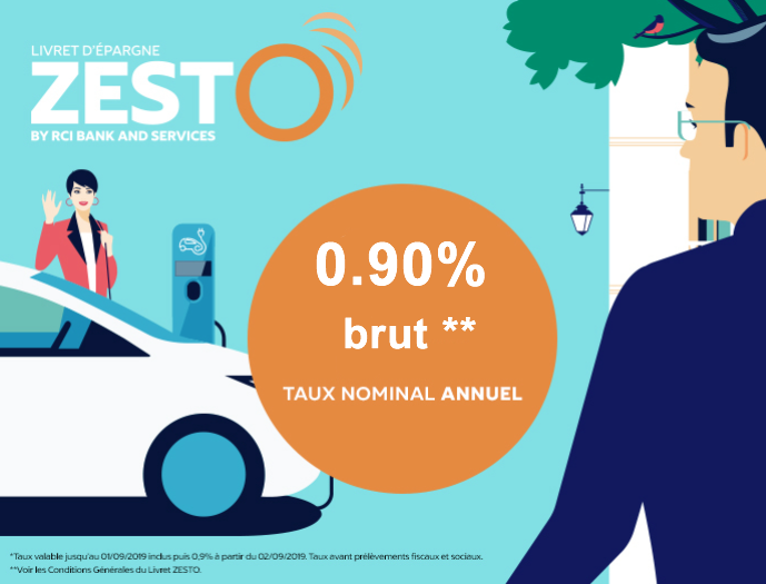 Livret épargne ZESTO : baisse du taux à 0.90% au 1er septembre 2019