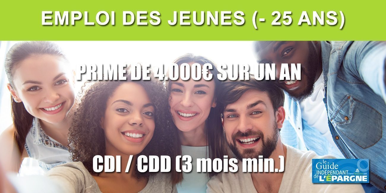 Aide à l'embauche des jeunes (CDI ou CDD) : jusqu'à 4.000€ de prime sur un an Aide à l'embauche des jeunes (CDI ou CDD) : jusqu'à 4.000€ de prime sur un an
